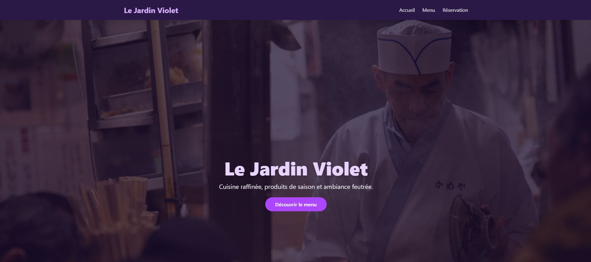 Exemple site restaurant